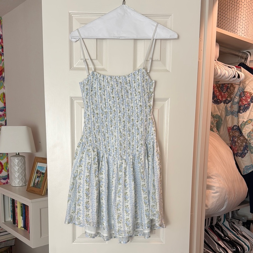 Floral Blue Mini Dress